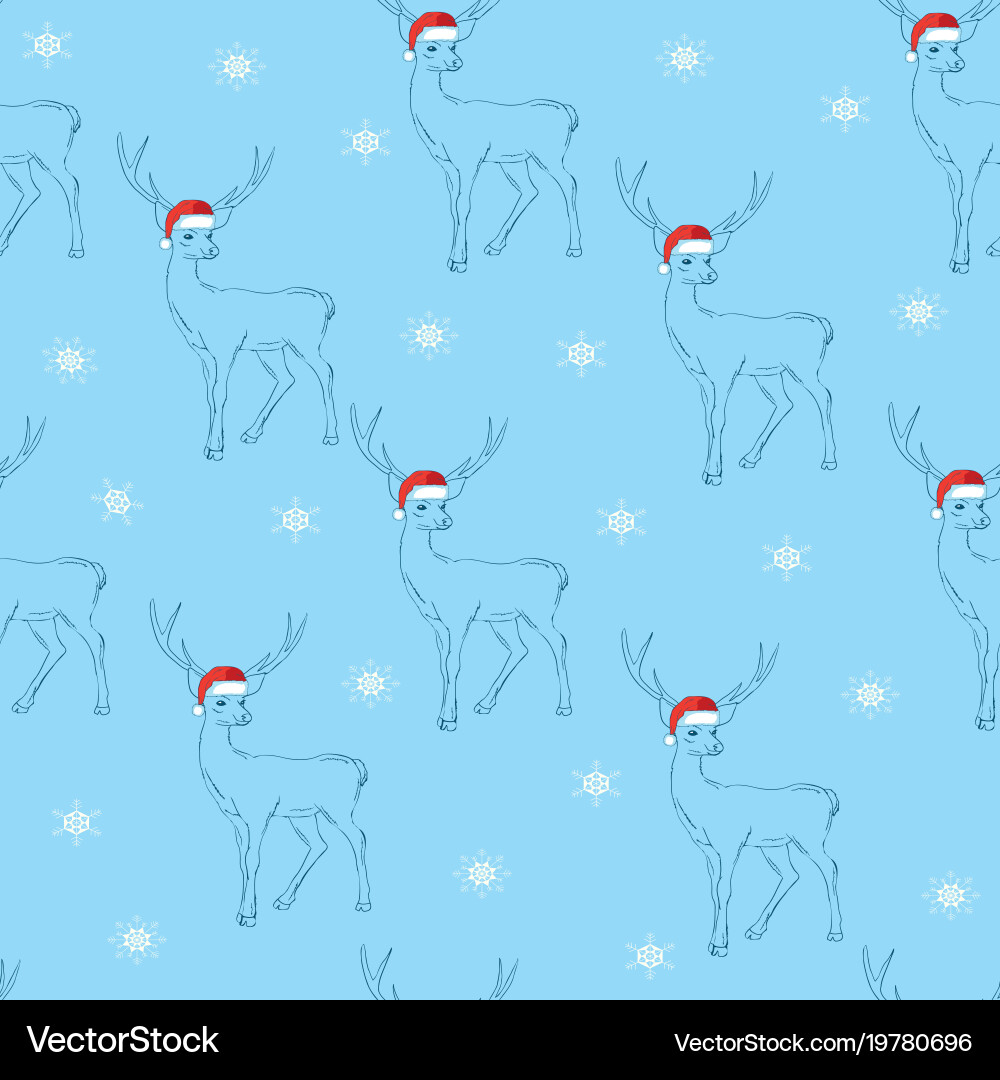 Deer heads seamless pattern Royalty Free Vector Image