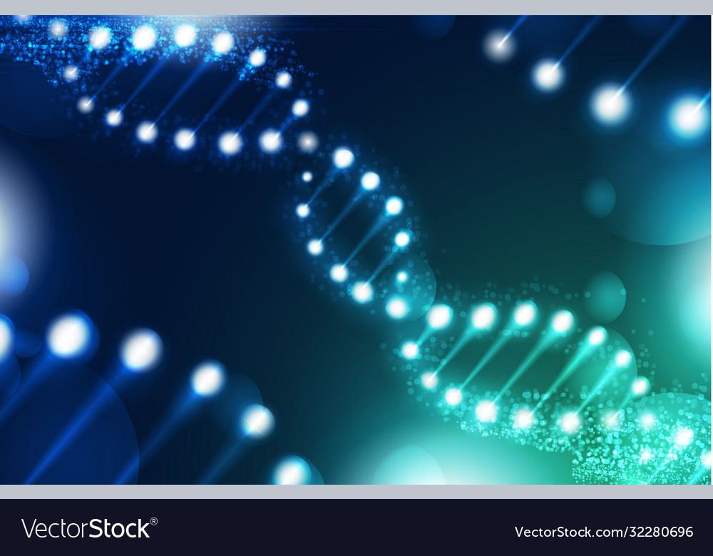 Dna digital sequence code structure with glow Vector Image