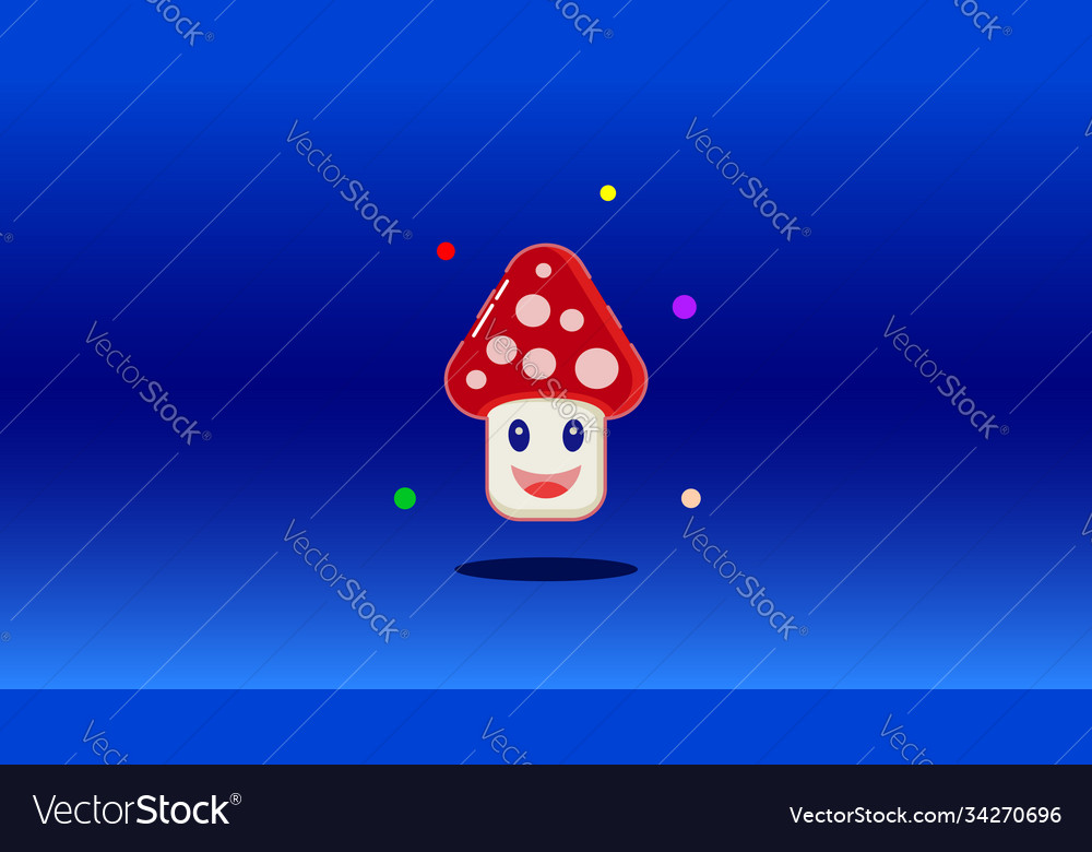 Gaming red hat mushroom Royalty Free Vector Image