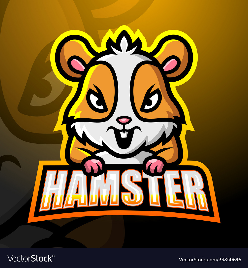 Hamster mascot esport logo design Royalty Free Vector Image