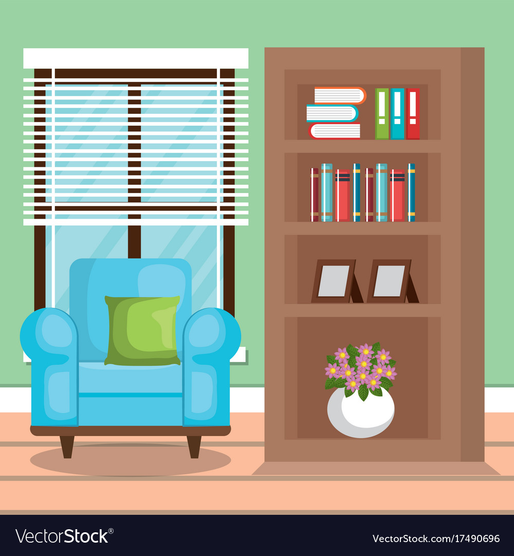 Living room scene icon Royalty Free Vector Image