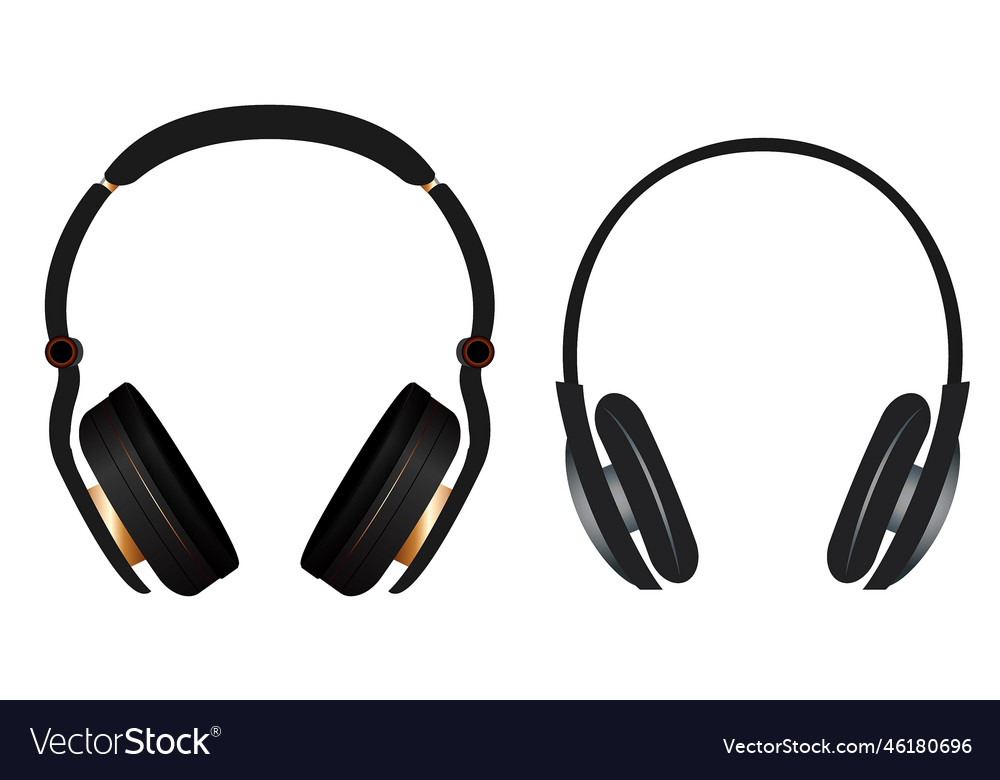 Realistic stereo headphone isolated Royalty Free Vector