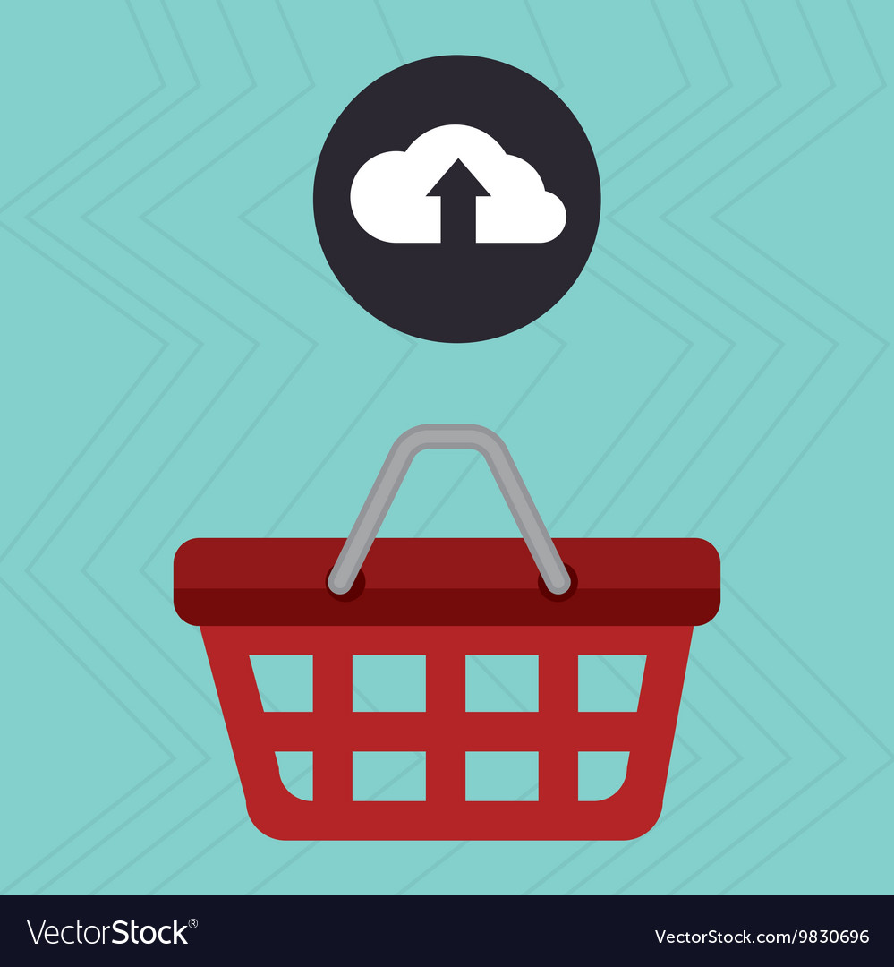 Red basket and cloud isolated icon design Vector Image