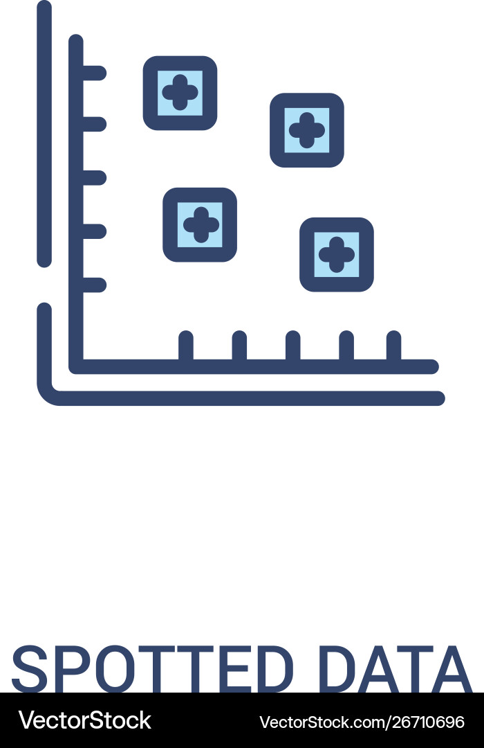 Spotted data concept 2 colored icon simple line Vector Image