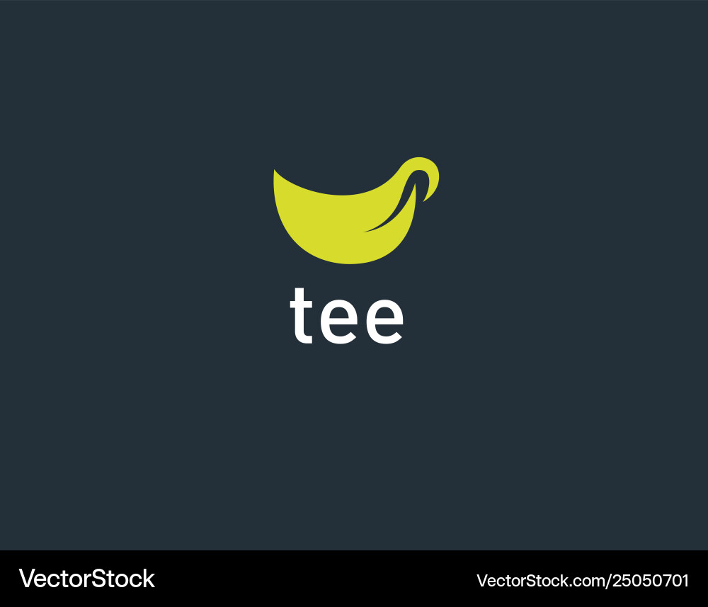 Abstract green tea leaf logo for tea shop Vector Image