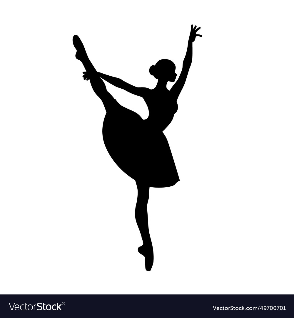 Beautiful ballet dancer is posing silhouette Vector Image