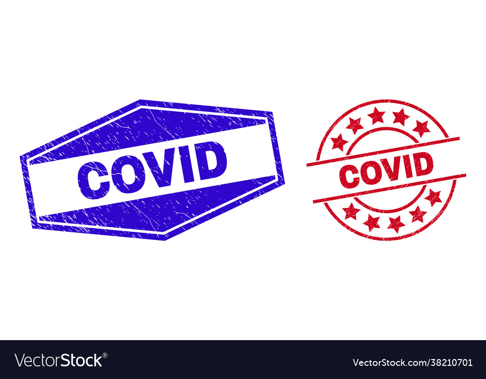 Covid19 Unclean Stamp Seals In Circle And Hexagon Vector Image Covid19 Unclean Stamp Seals In Circle And Hexagon Vector Image