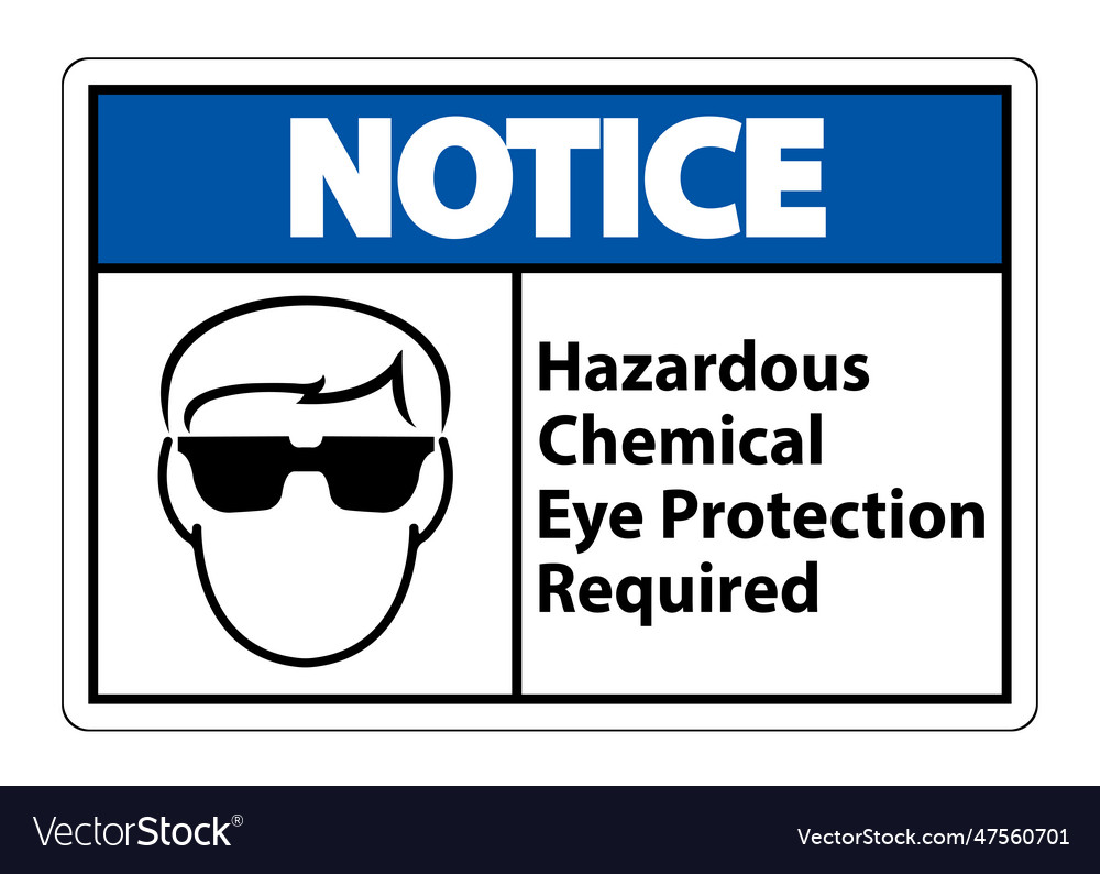 Hazardous chemical eye protection required symbol Vector Image