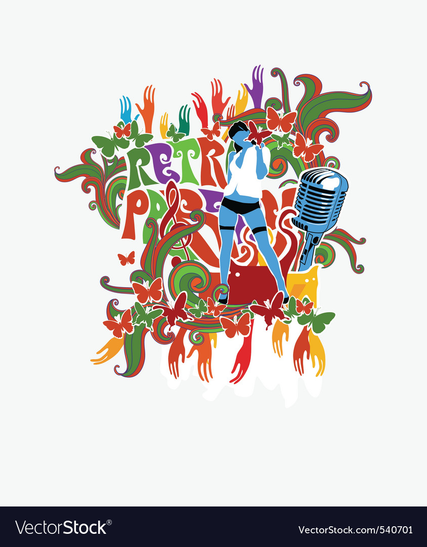 Retro party elements background Royalty Free Vector Image