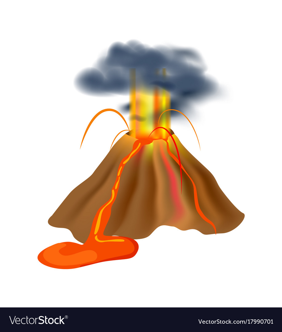 Volcanic eruption isolated icon