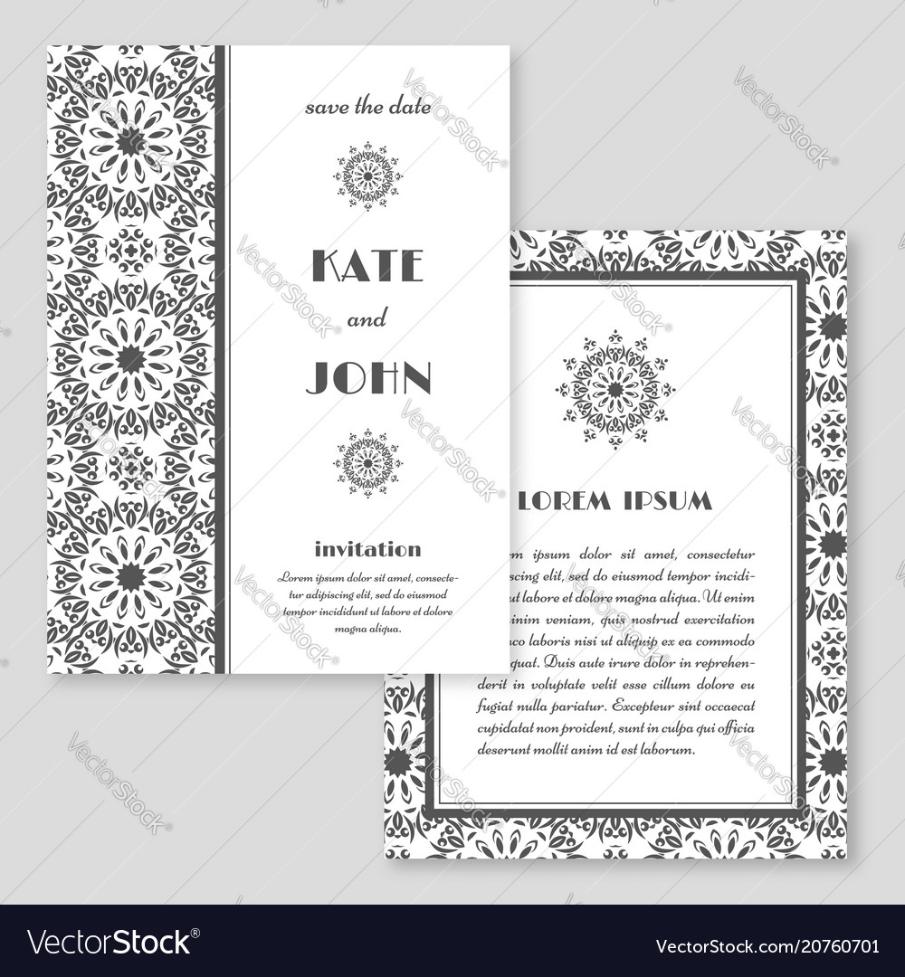 Wedding invitation greeting card with mandala