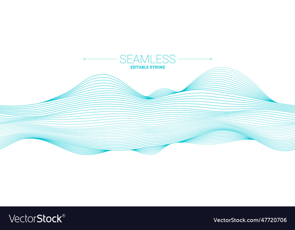 Blue abstract line art wavy flowing dynamic Vector Image