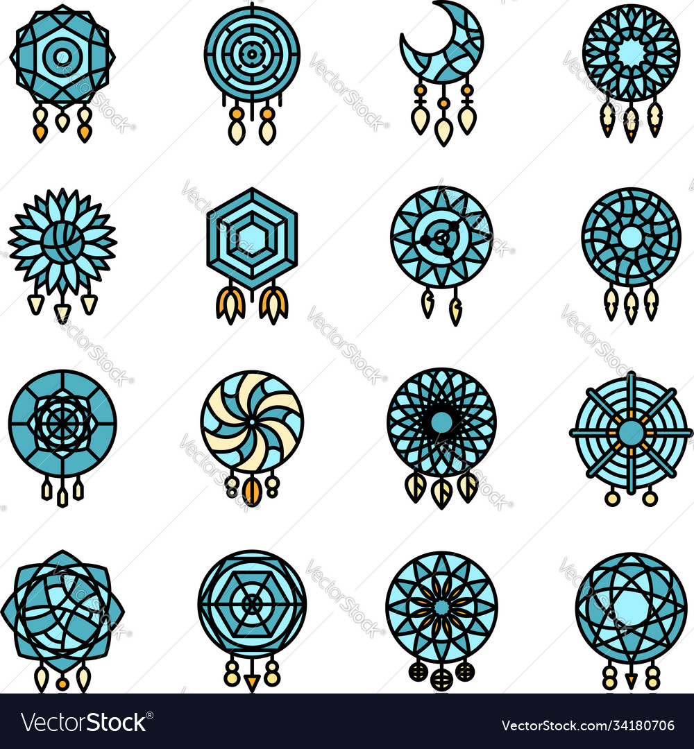 Dream Catcher Icon Flat Graphic Design Stock Illustration