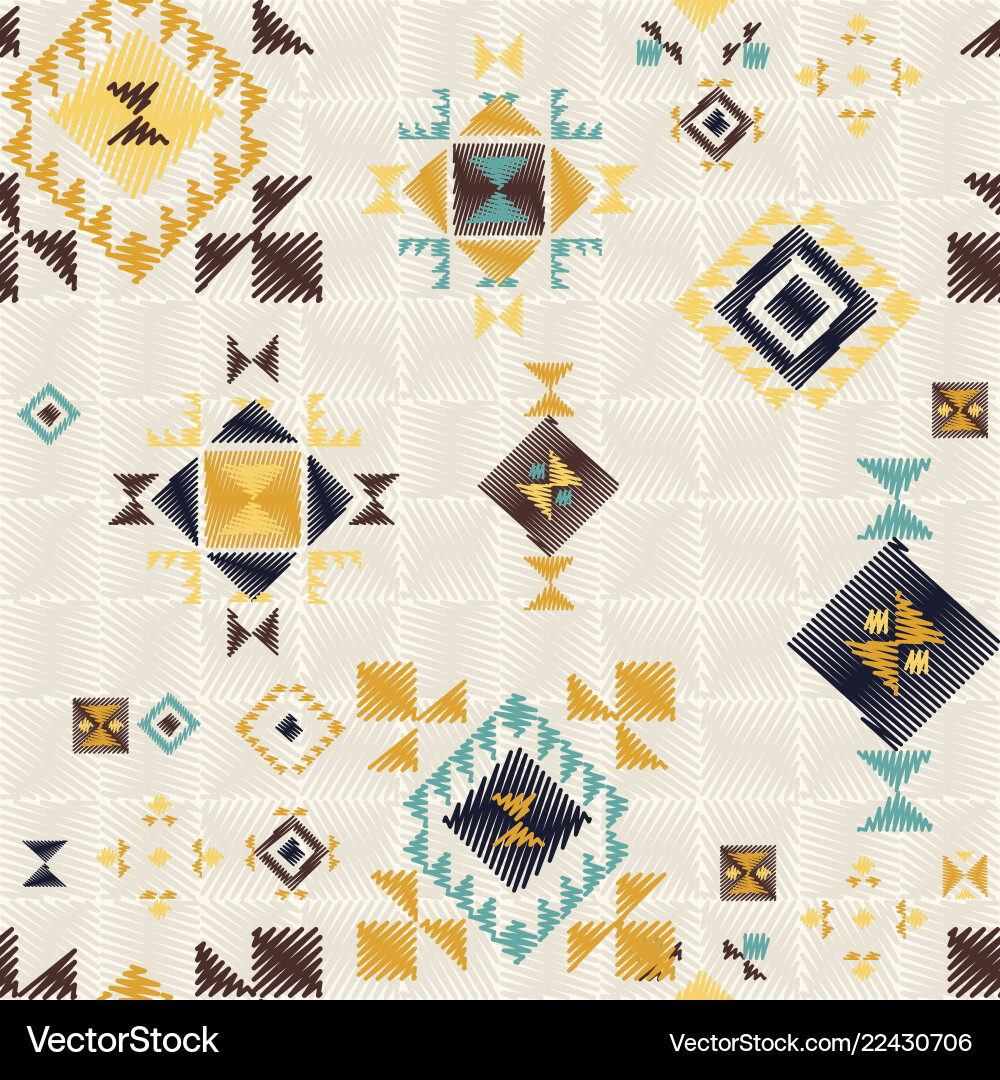 Geometric ethnic seamless pattern Royalty Free Vector Image