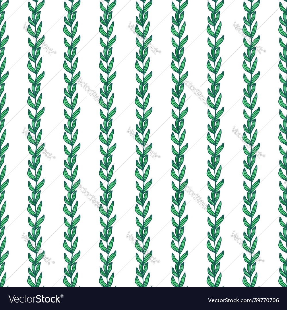 Geometric forest branch with leaves seamless Vector Image