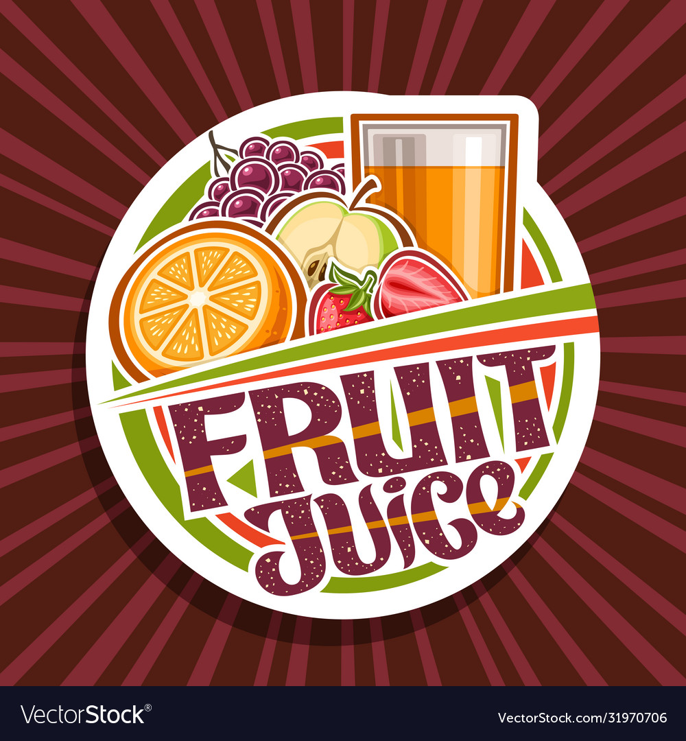 Label for fruit juice Royalty Free Vector Image