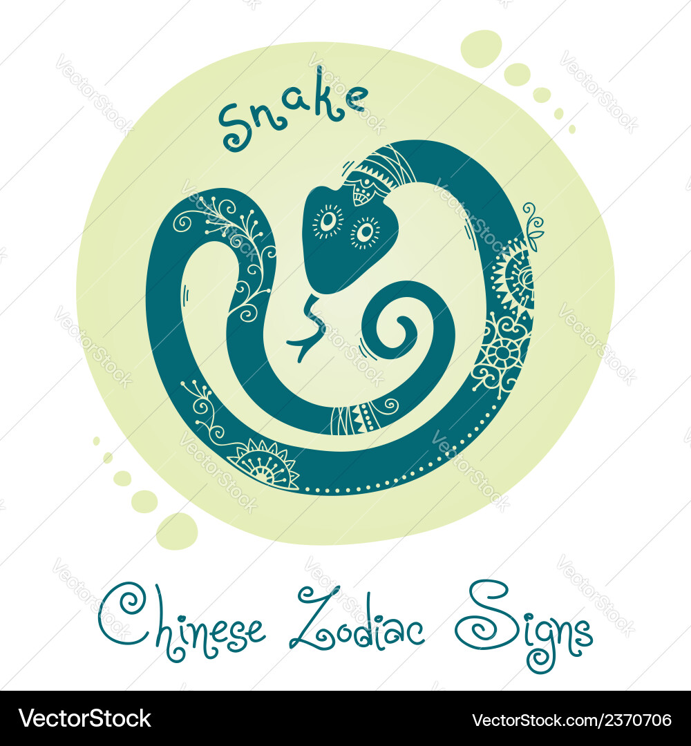 Snake chinese zodiac sign Royalty Free Vector Image