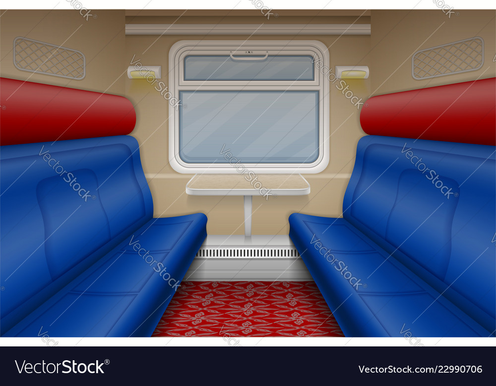 Train compartment inside view Royalty Free Vector Image