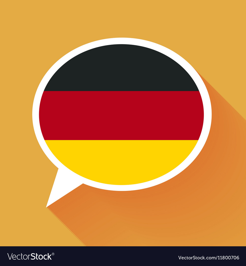 White Speech Bubble With Germany Flag On Orange Vector Image