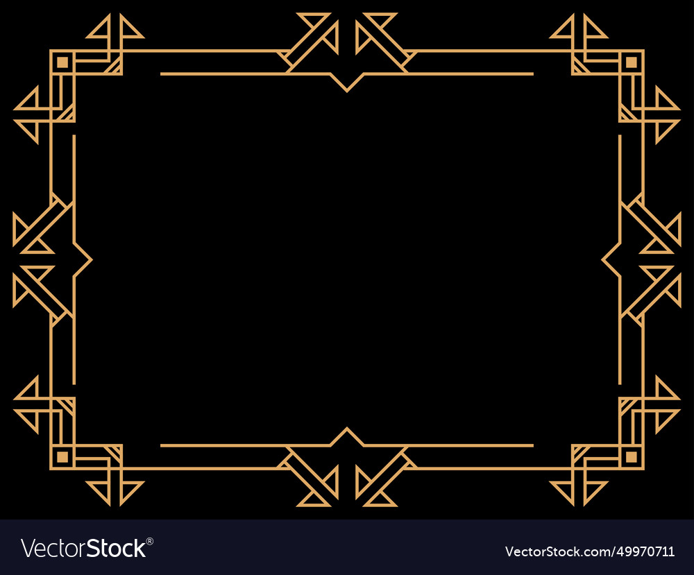 Art deco frame vintage linear border design Vector Image