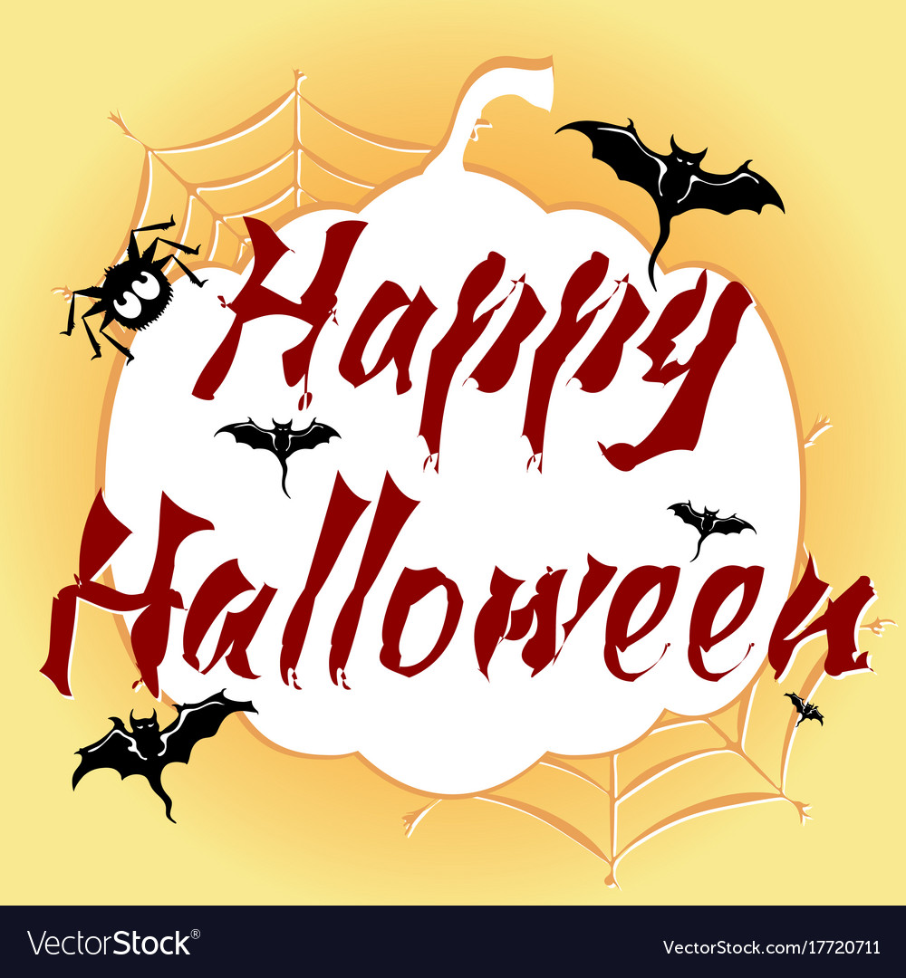 Happy Halloween Stylized Lettering Royalty Free Vector Image