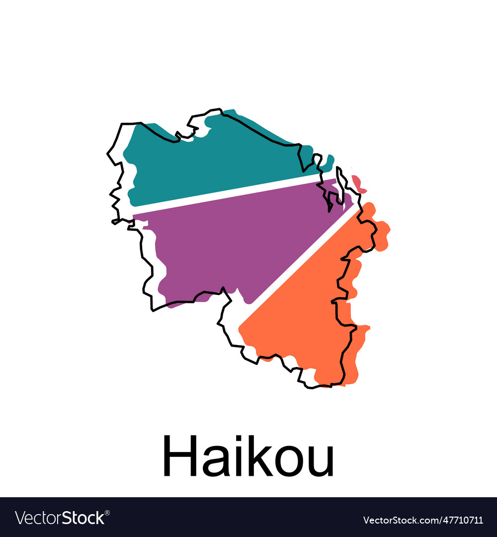 Map of haikou high quality is a province of china Vector Image