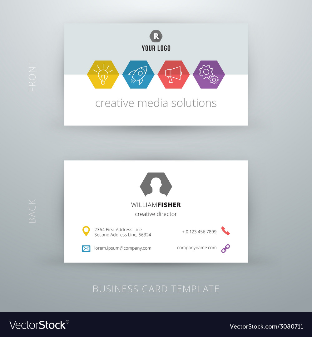 Modern Simple Business Card Template Royalty Free Vector Modern Simple Business Card Template Vector Image