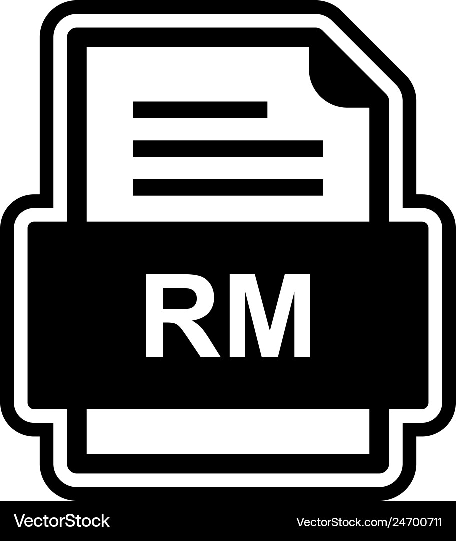 Rm file document icon Royalty Free Vector Image