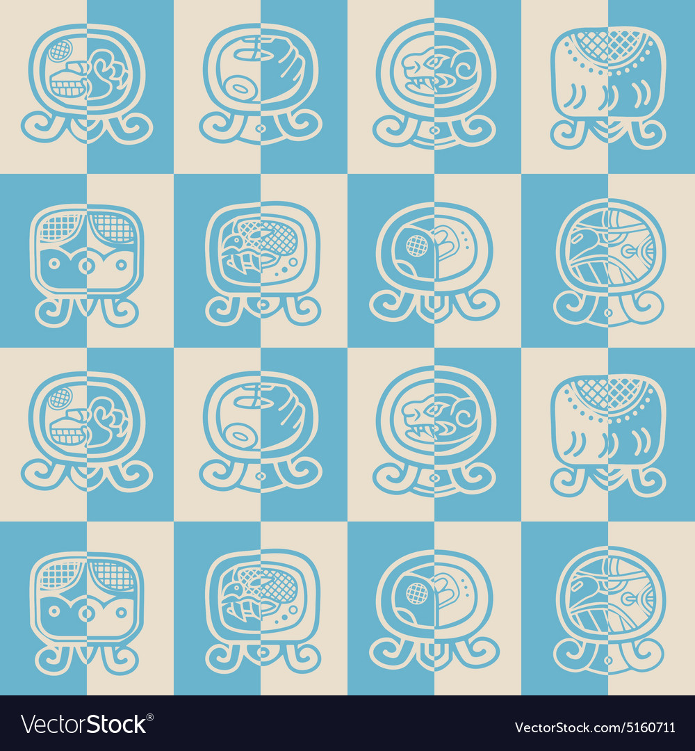 Seamless background with maya calendar named days Vector Image