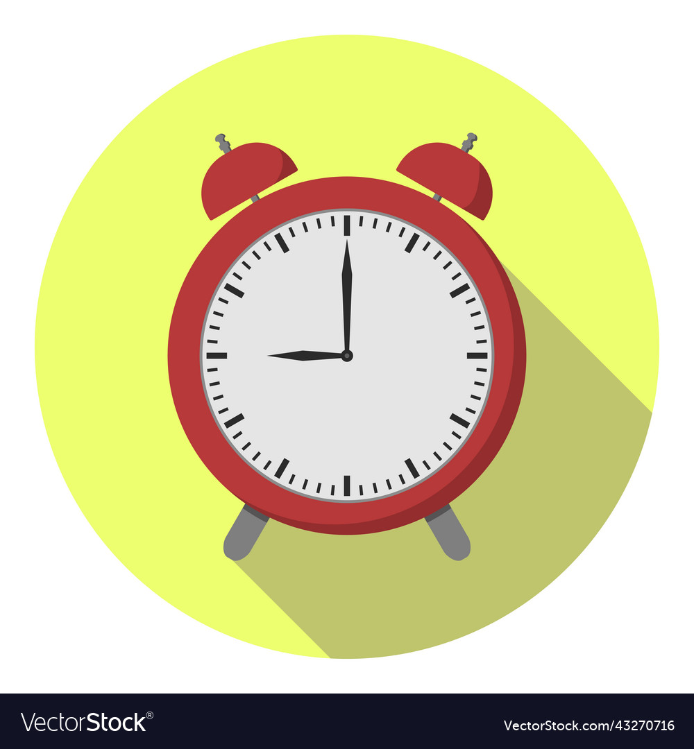 Alarm clock flat icon Royalty Free Vector Image