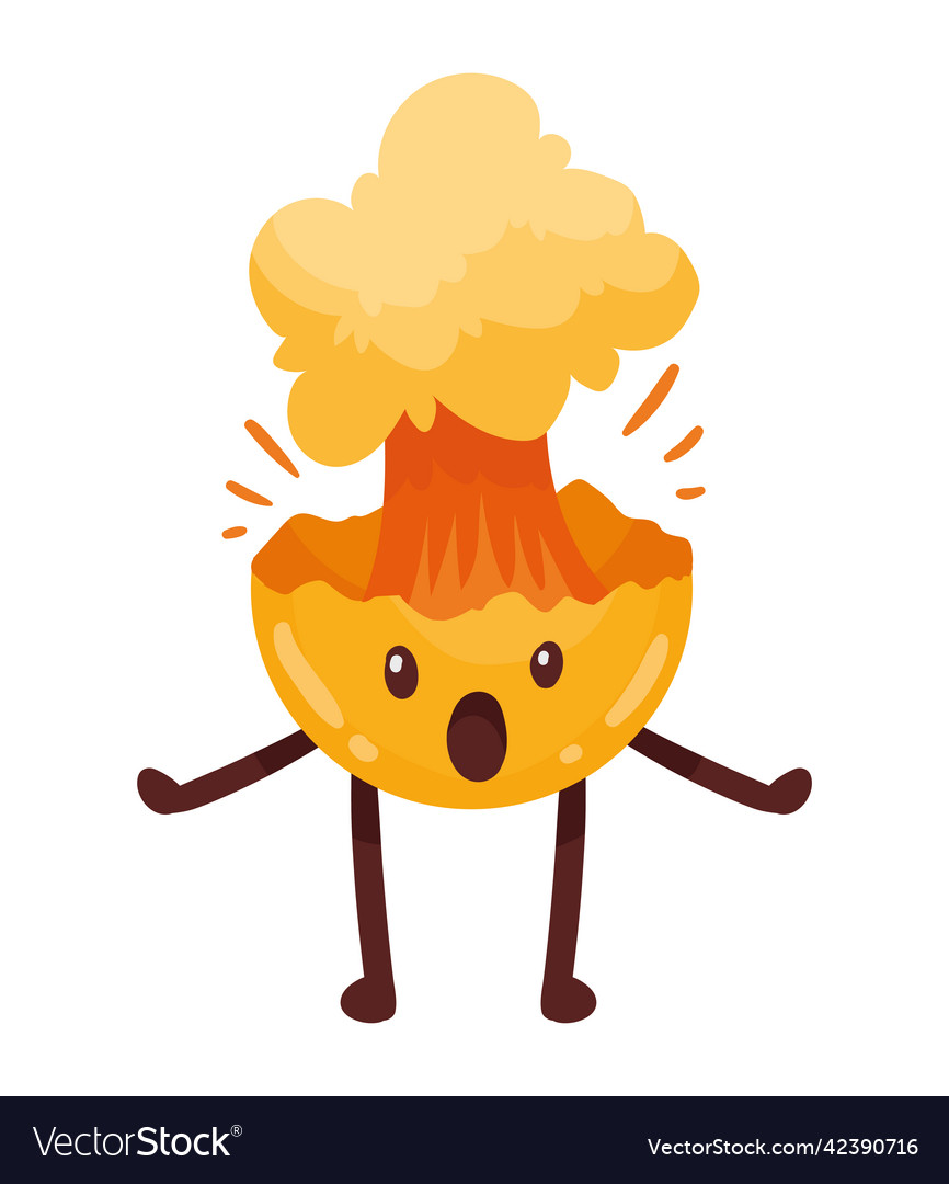 Emoji exploding character Royalty Free Vector Image