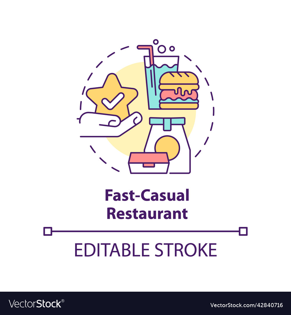 Fastcasual restaurant concept icon Royalty Free Vector