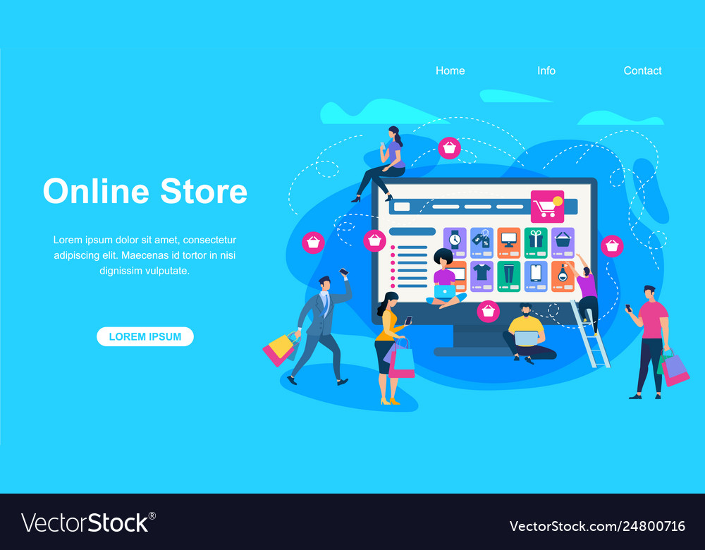 Online Store Horizontal Banner With Copy Space Vector Image