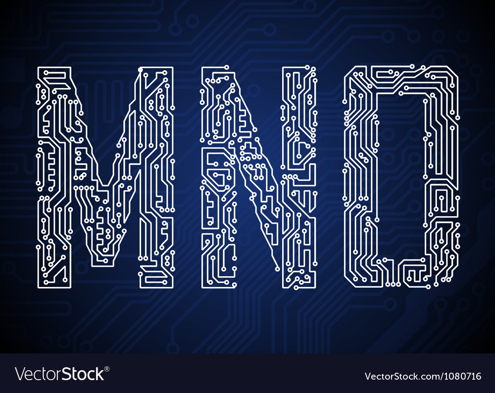 Set of circuit board style letters Royalty Free Vector Image