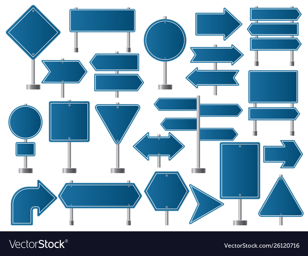 Street signs road highway indicators and empty Vector Image