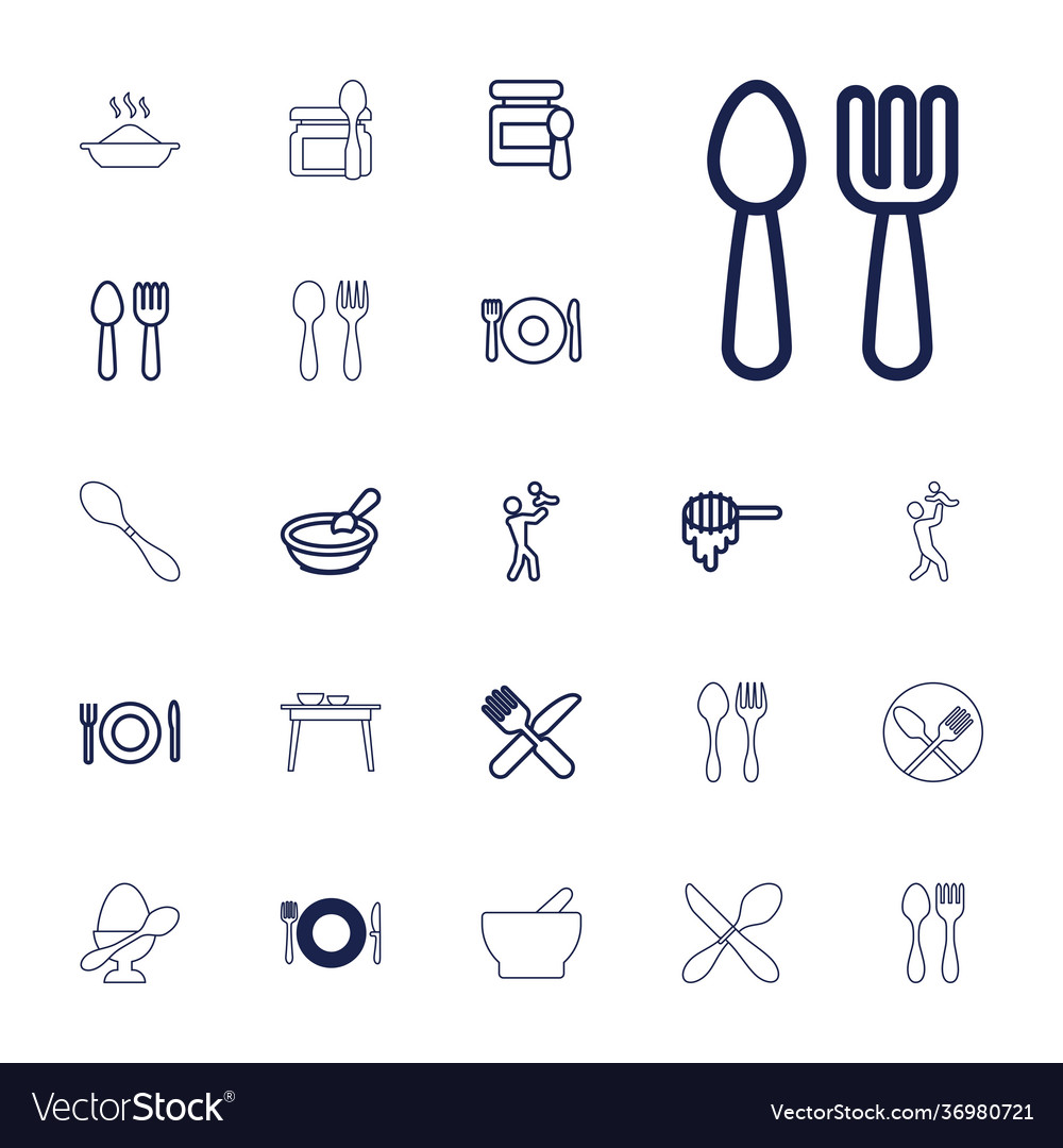 22 spoon icons Royalty Free Vector Image - VectorStock