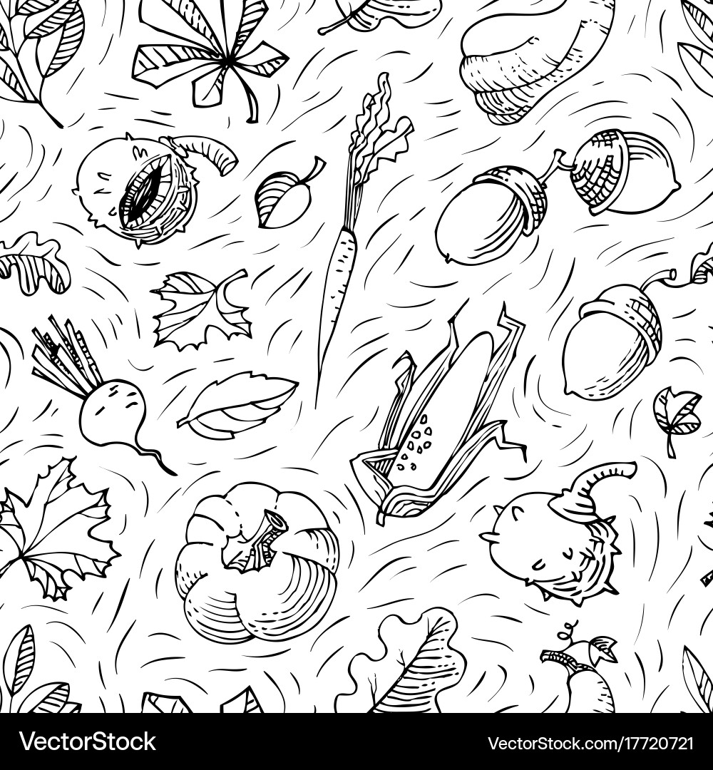 Autumn seamless pattern fall season background Vector Image