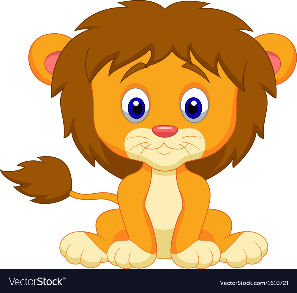 Download Baby lion cartoon sitting Royalty Free Vector Image