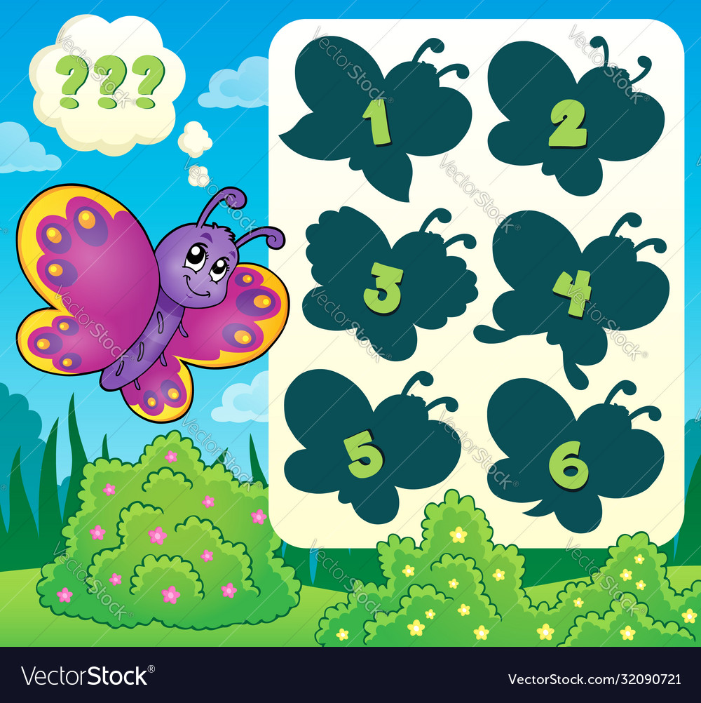 Butterfly riddle theme image 2 Royalty Free Vector Image