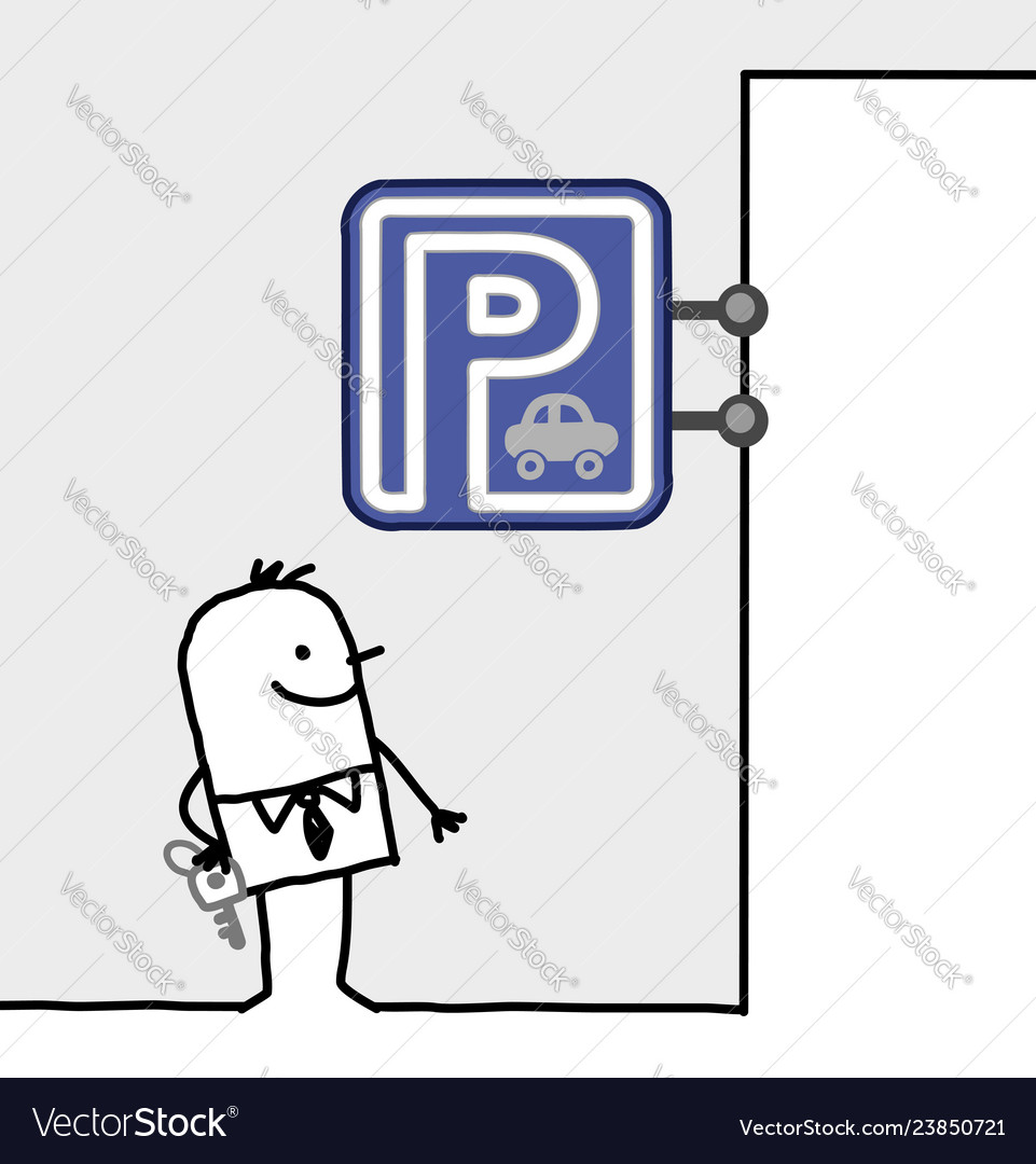 Cartoon man parking sign Royalty Free Vector Image Cartoon man parking sign Royalty Free Vector Image