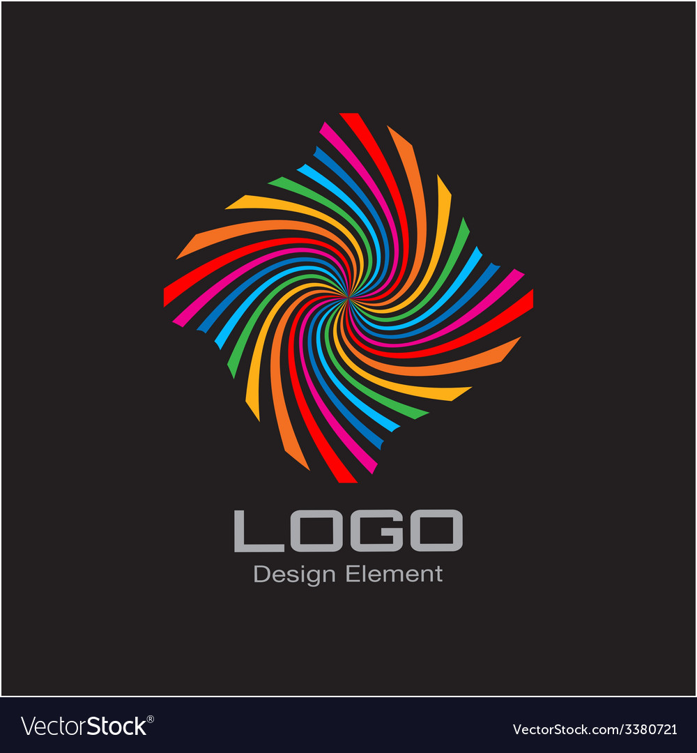 Colorful bright rainbow spiral logo Royalty Free Vector