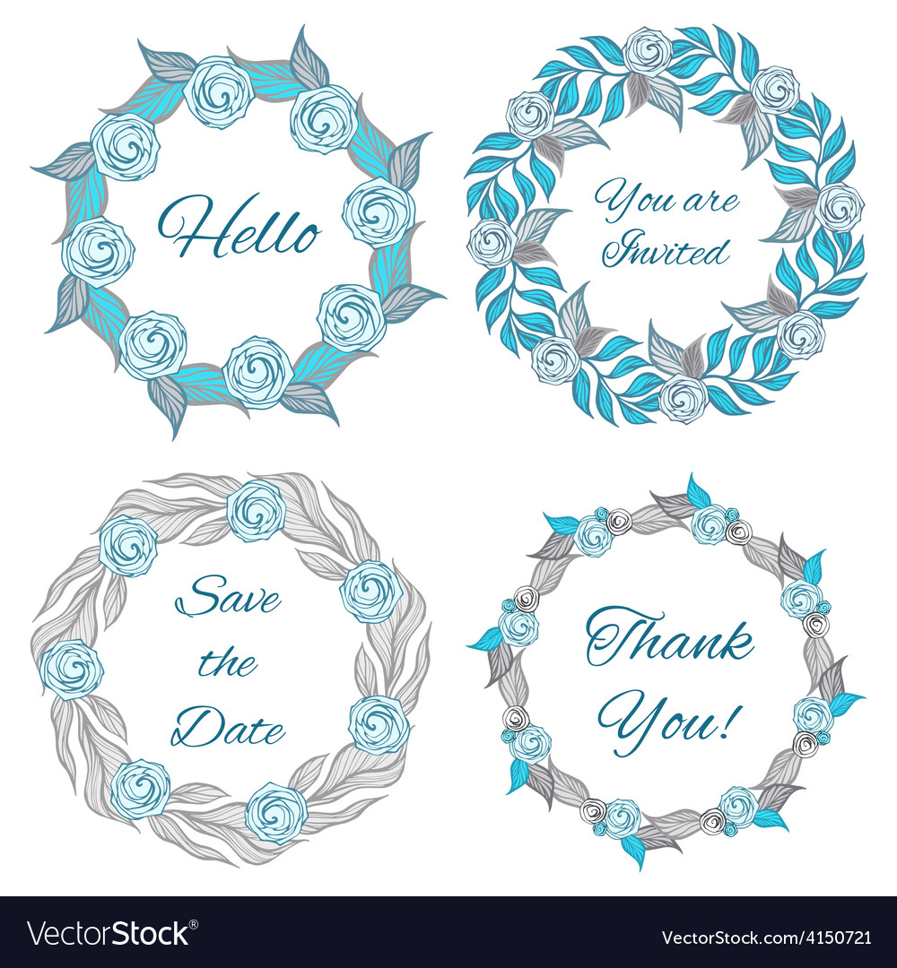 Decorative floral frames collection Royalty Free Vector