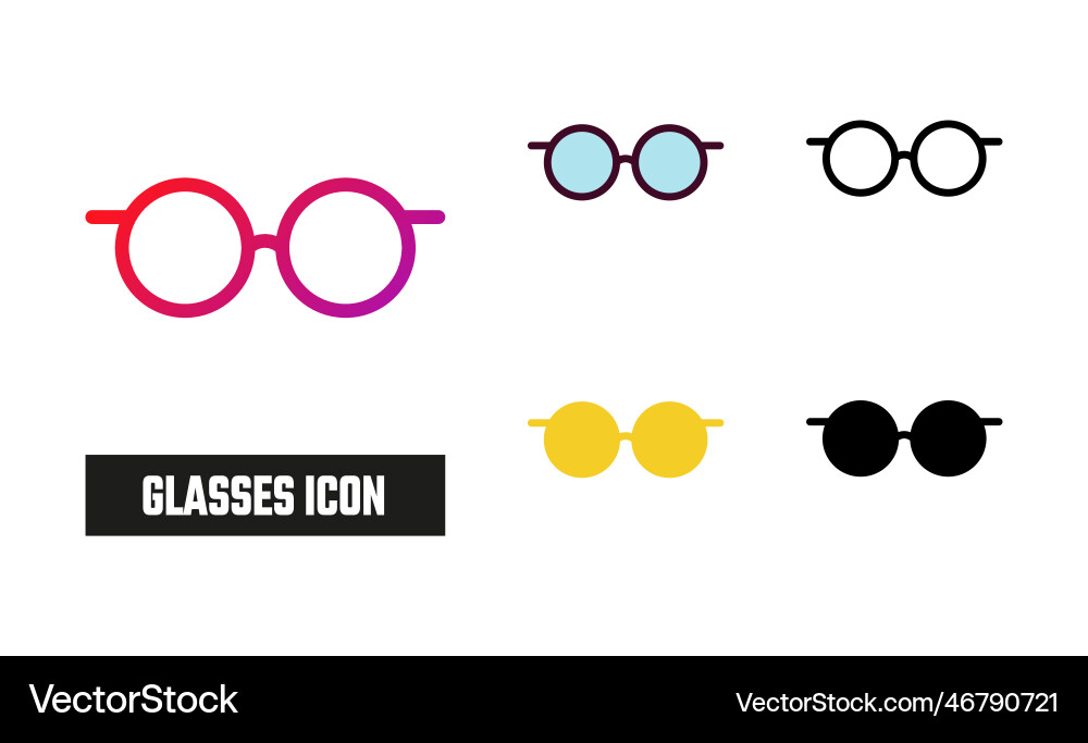Glasses icon set Royalty Free Vector Image - VectorStock