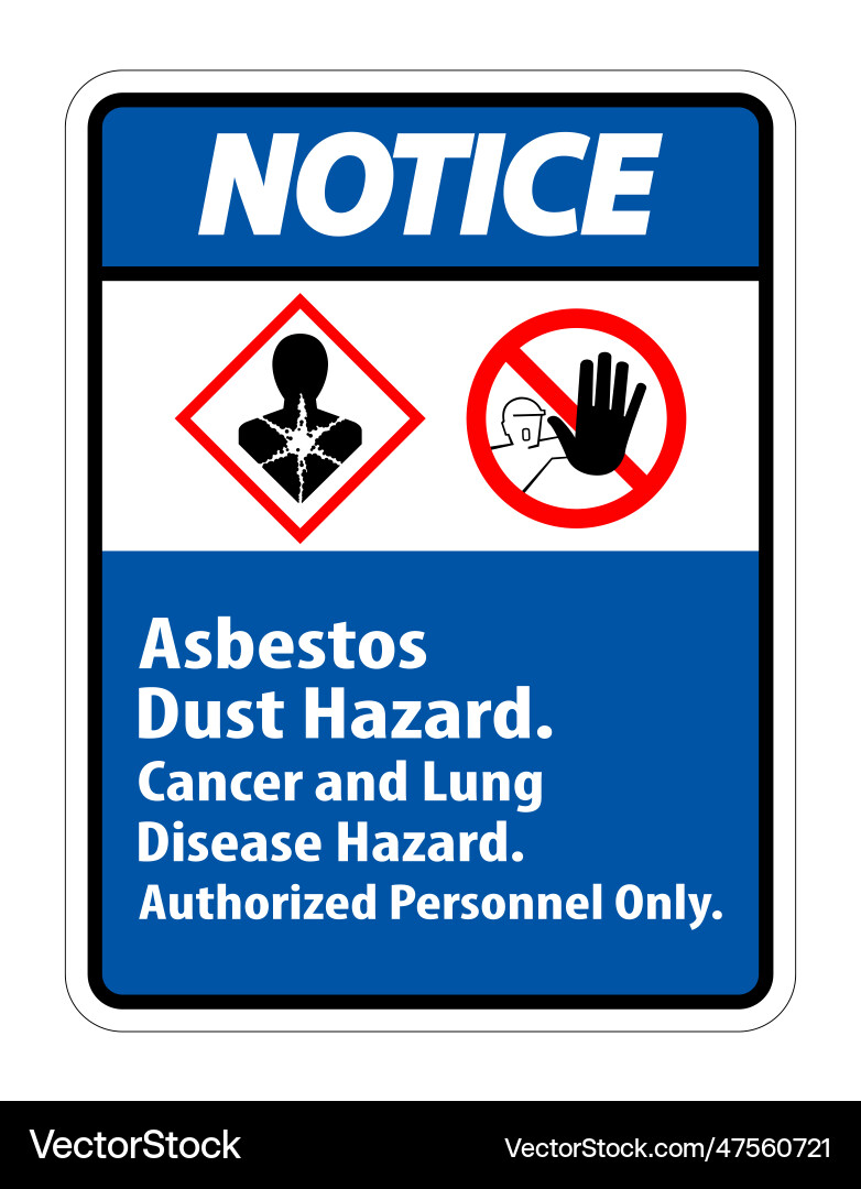 Notice label disease hazard authorized personnel Vector Image