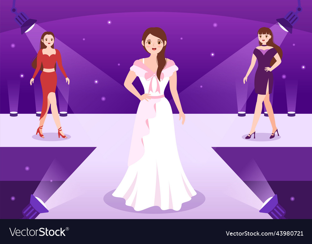 Professional model template hand drawn cartoon Vector Image