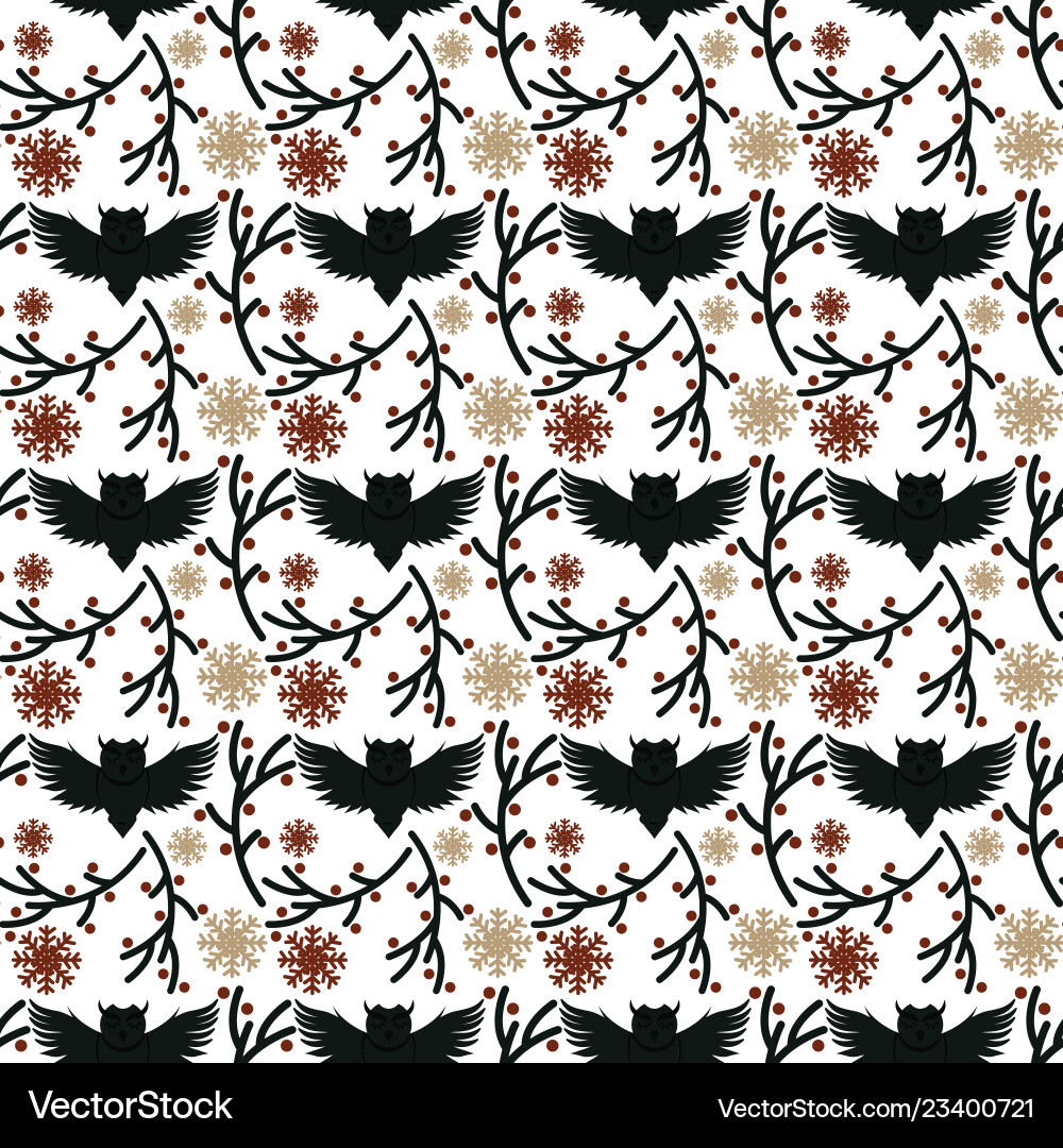 Seamless pattern with cute owls Royalty Free Vector Image