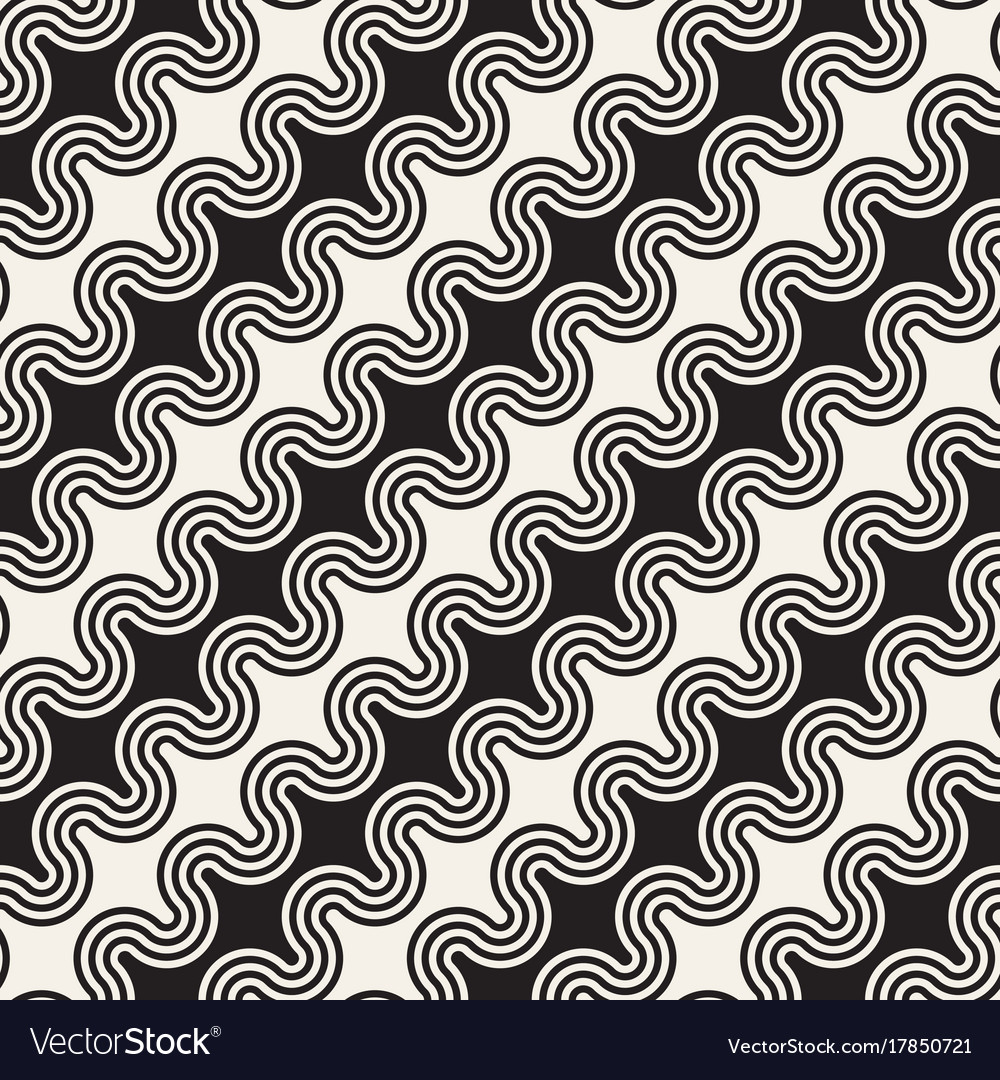 Seamless wavy lines pattern repeating Royalty Free Vector