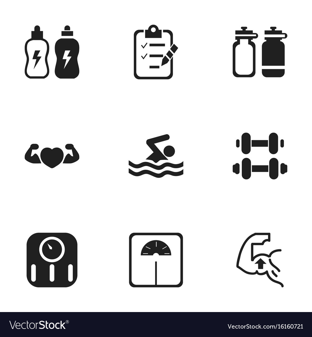 Set of 9 editable training icons includes symbols Vector Image