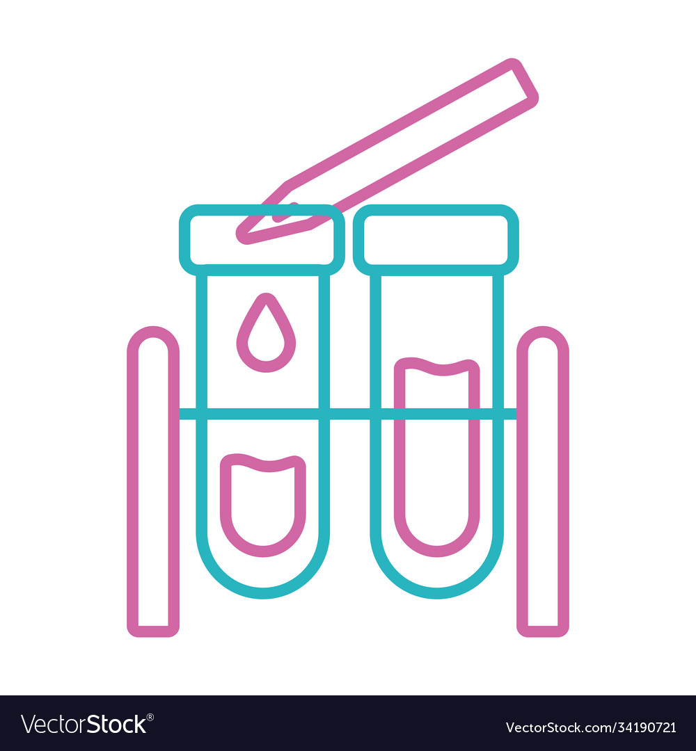 Test tubes on stand line style Royalty Free Vector Image