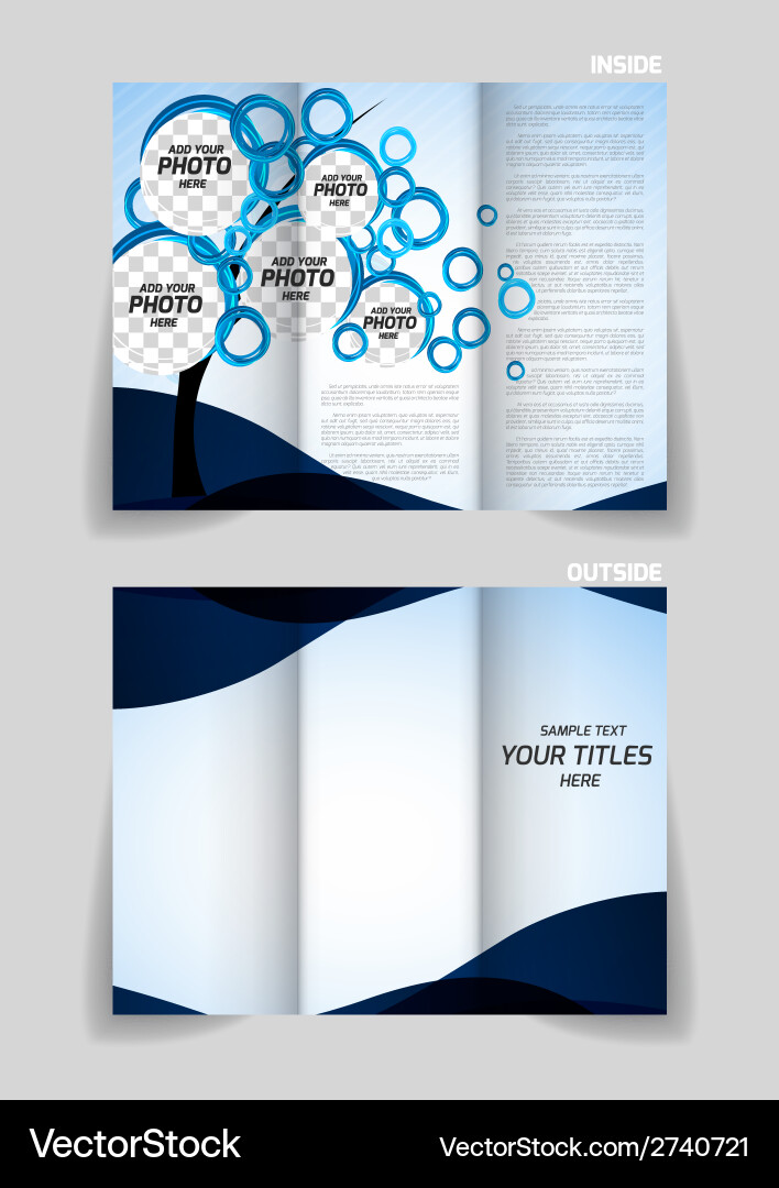 Tri Fold Brochure Design Royalty Free Vector Image